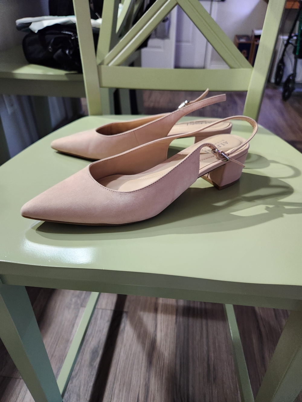 Alfanni Blush Pink Sling Backs With Block Heel